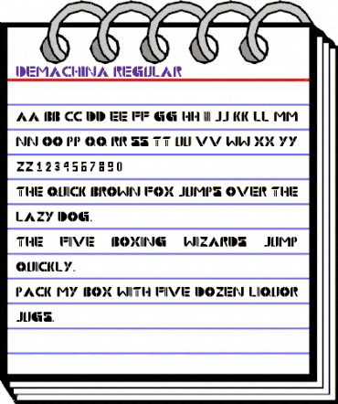 Demachina Regular animated font preview