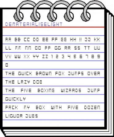 Dematerialise Light animated font preview Dematerialise Light animated font preview