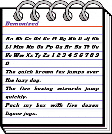 Demonized Regular animated font preview Demonized Regular animated font preview