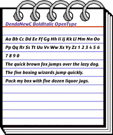 DendaNewC Bold Italic animated font preview DendaNewC Bold Italic animated font preview