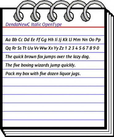DendaNewC Italic animated font preview DendaNewC Italic animated font preview