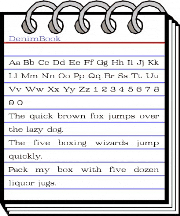 DenimBook Regular animated font preview