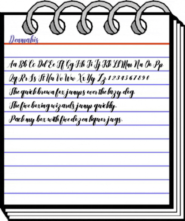 Denmahis Regular animated font preview