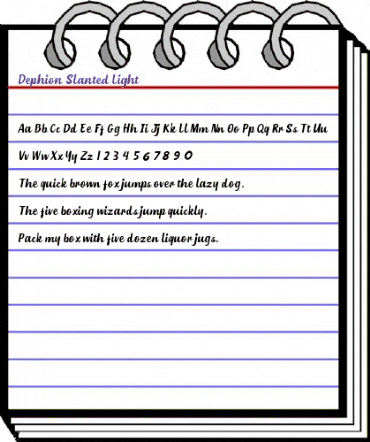 Dephion Slanted Regular animated font preview Dephion Slanted Regular animated font preview