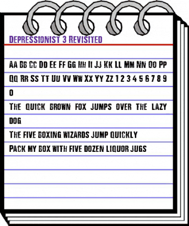 Depressionist 3 Revisited Regular animated font preview Depressionist 3 Revisited Regular animated font preview