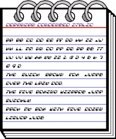 Deranian Condensed Italic Condensed Italic animated font preview Deranian Condensed Italic Condensed Italic animated font preview