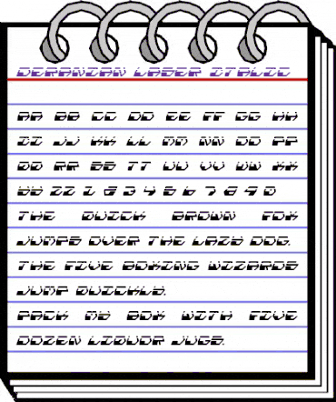 Deranian Laser Italic Italic animated font preview Deranian Laser Italic Italic animated font preview