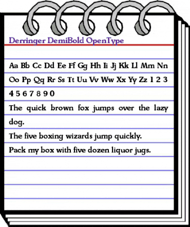 Derringer-DemiBold Regular animated font preview