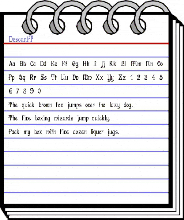 Descant!" Regular animated font preview