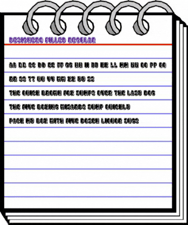 Designero Filled Regular animated font preview