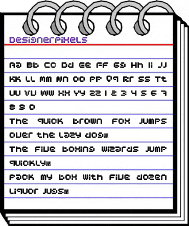 DesignerPixels Regular animated font preview