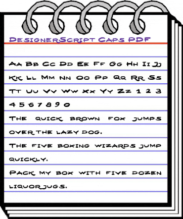 DesignerScript Caps Regular animated font preview