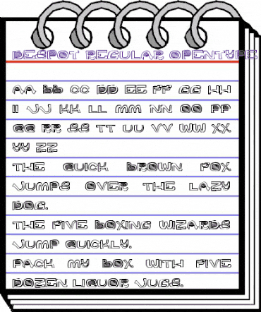 Des Pot Regular animated font preview