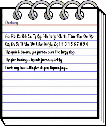 Destacy Regular animated font preview