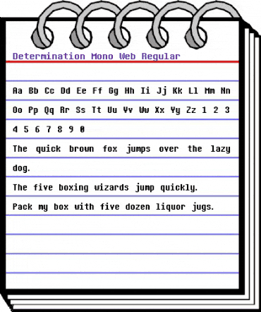 Determination Mono Web Regular animated font preview Determination Mono Web Regular animated font preview