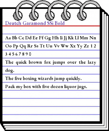 Deutch Garamond SSi Bold animated font preview