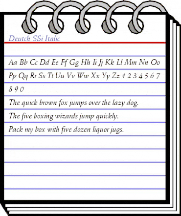 Deutch SSi Italic animated font preview