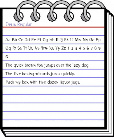 Deux Regular animated font preview