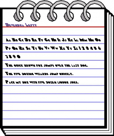 Devendra Lefty Regular animated font preview