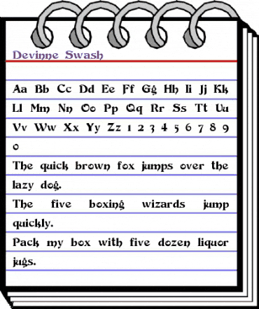 Devinne Swash Regular animated font preview Devinne Swash Regular animated font preview