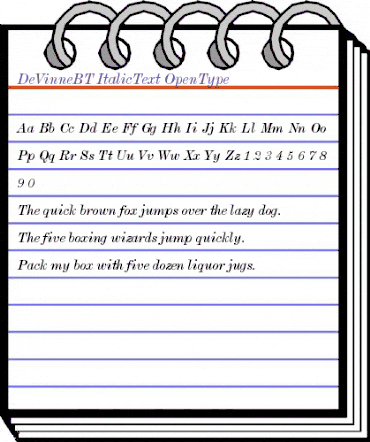 De Vinne Italic Text animated font preview De Vinne Italic Text animated font preview