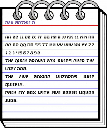Dex Gothic D Regular animated font preview Dex Gothic D Regular animated font preview