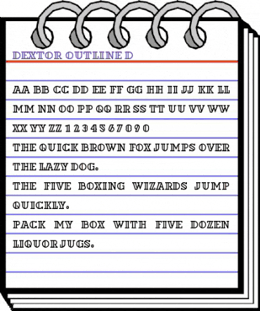 Dextor Outline D Regular animated font preview
