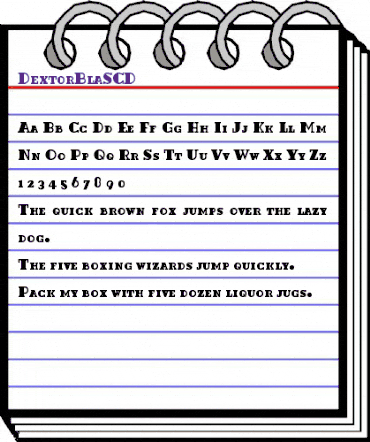 DextorBlaSCD Regular animated font preview