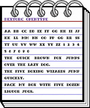 DextorC Regular animated font preview