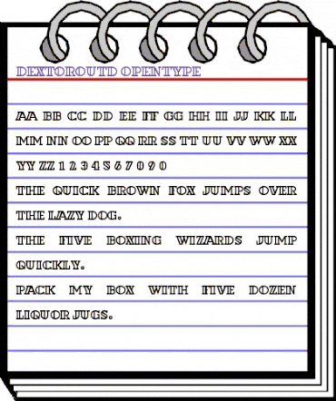 Dextor Outline D Regular animated font preview