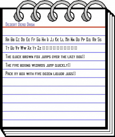 Dezert Demo Dash Regular animated font preview