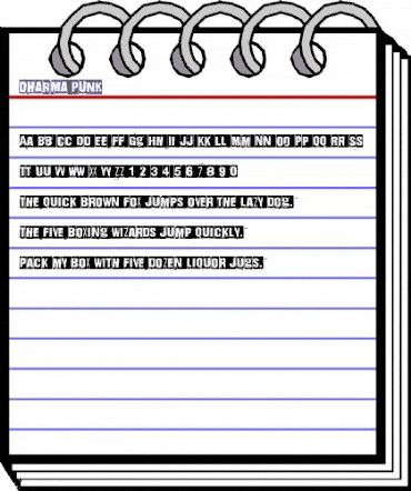 Dharma Punk Regular animated font preview