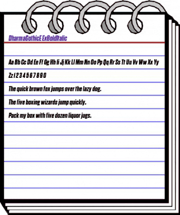 Dharma Gothic E ExBold Italic animated font preview Dharma Gothic E ExBold Italic animated font preview