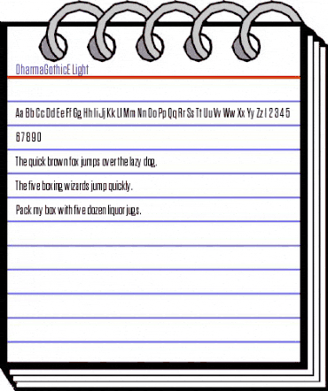 Dharma Gothic E Light animated font preview Dharma Gothic E Light animated font preview