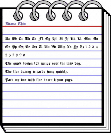 Diana Thin Regular animated font preview