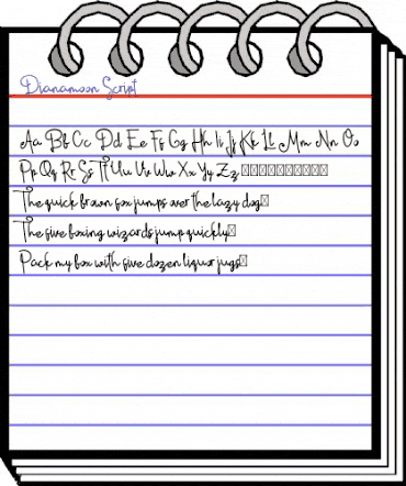 Dianamoon Script Regular animated font preview
