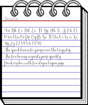 Dianita Regular animated font preview