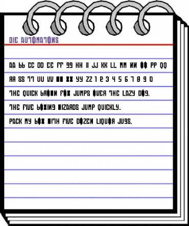 Die:Automatons Regular animated font preview