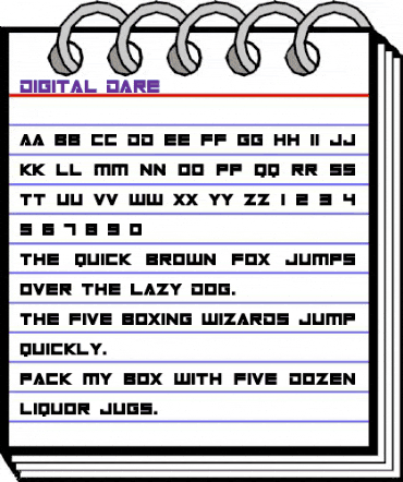 Digital Dare Regular animated font preview Digital Dare Regular animated font preview