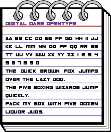 Digital Dare Regular animated font preview Digital Dare Regular animated font preview
