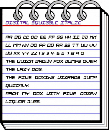Digital Squiggle Italic animated font preview Digital Squiggle Italic animated font preview