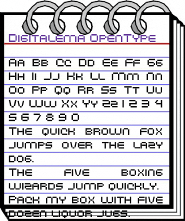 Digitalema Regular animated font preview