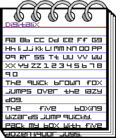 Digitalix Regular animated font preview
