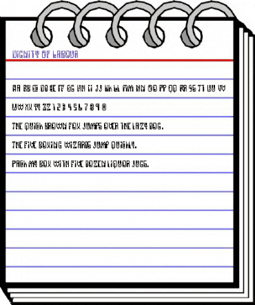 Dignity Of Labour Regular animated font preview