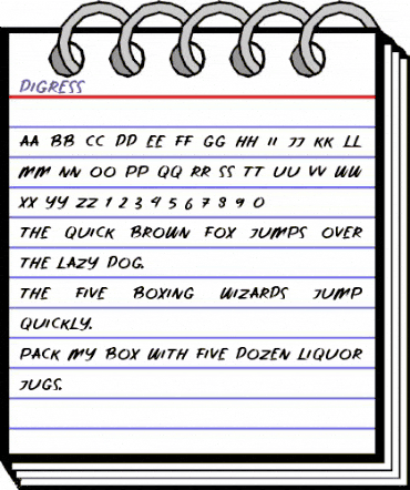 Digress Regular animated font preview