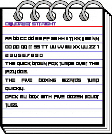 Dillydallier Straight Regular animated font preview