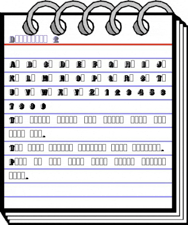 Dimension 2 Regular animated font preview