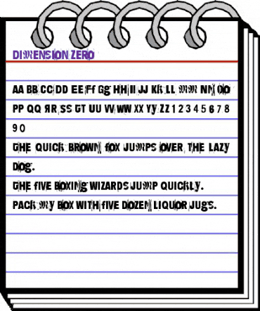Dimension Zero Regular animated font preview