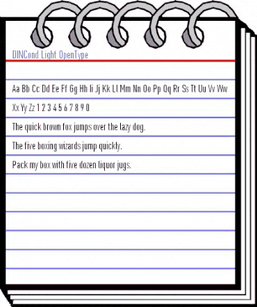 DINCond-Light Regular animated font preview