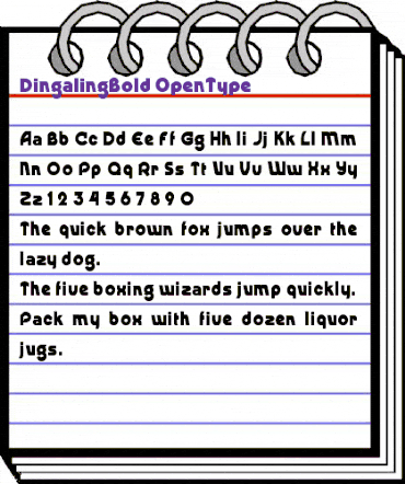 Dingaling Bold animated font preview